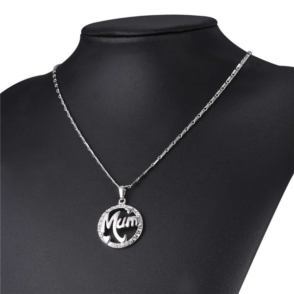 Crystal Gold Mom Necklace
