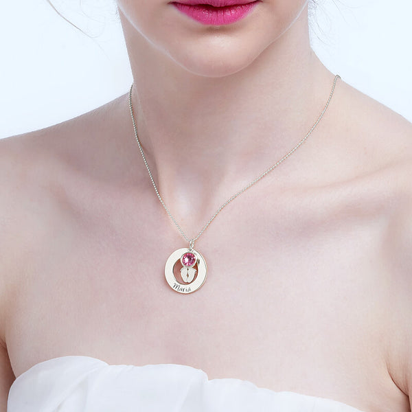 Silvery Mother's Necklace